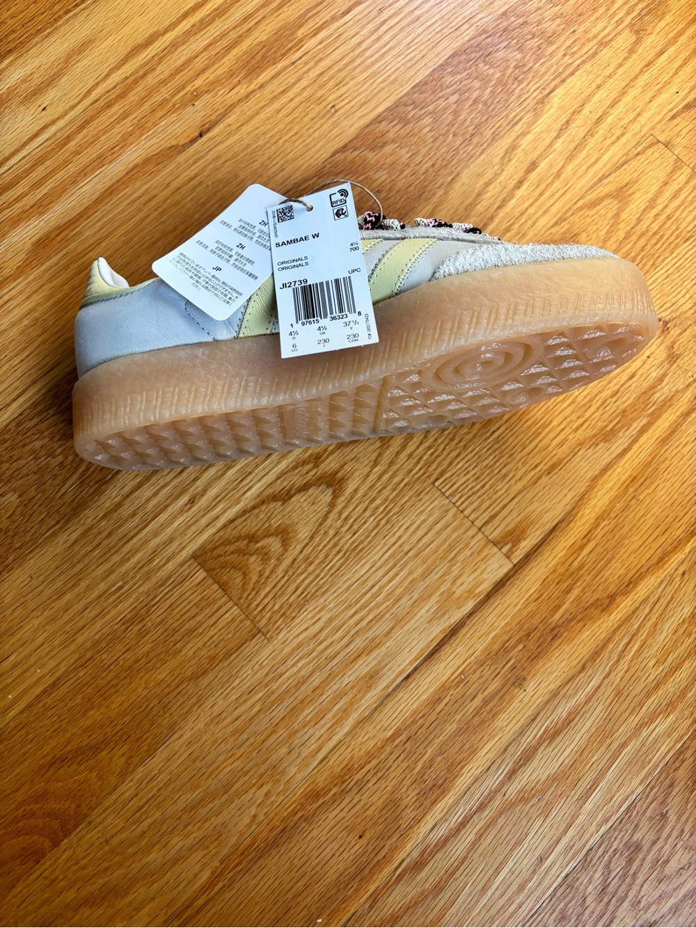 adidas Originals Samba RM Women’s Sneakers in Light Blue, Pale Yellow & Gum